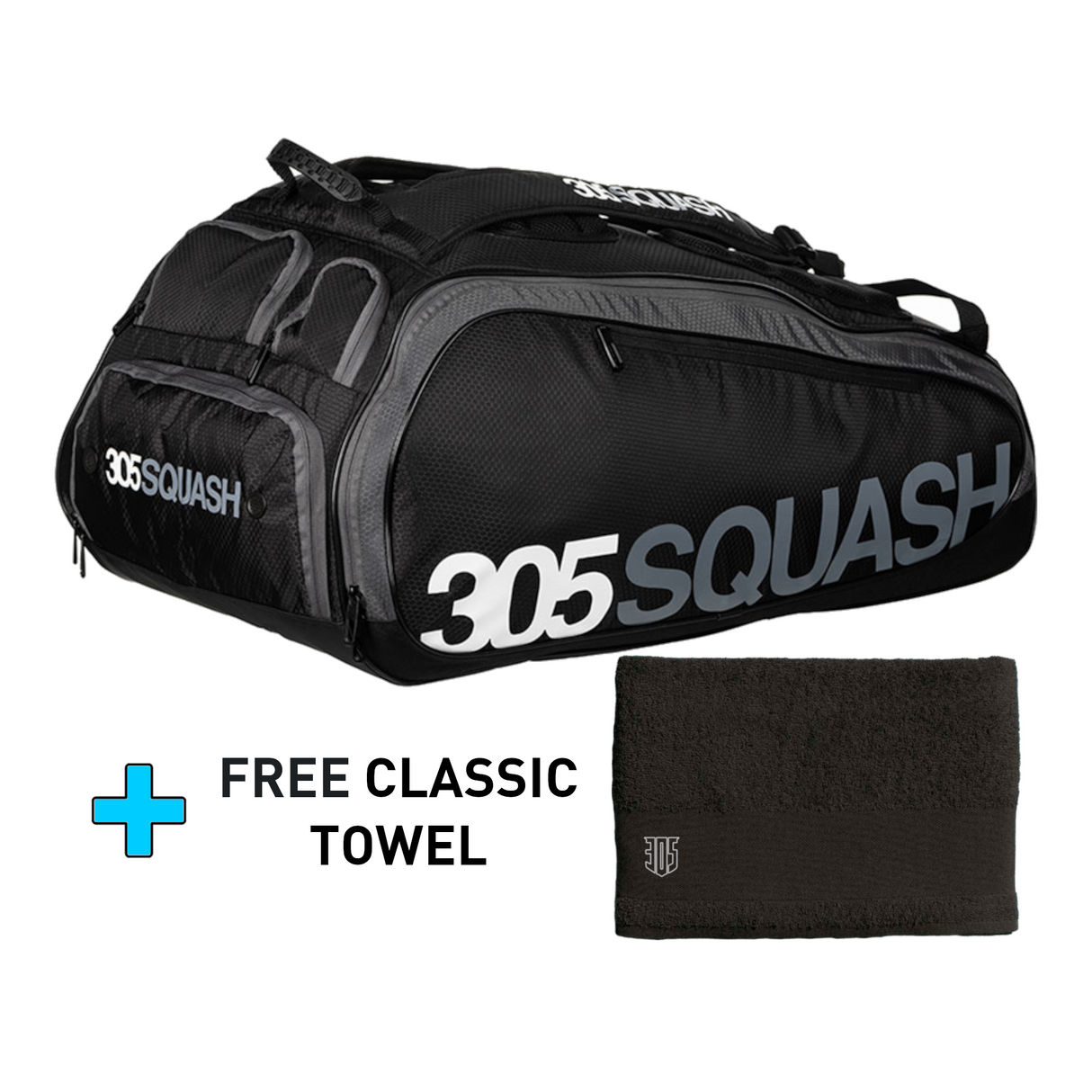 305SQUASH ProCell Tour Racket Bag + Towel