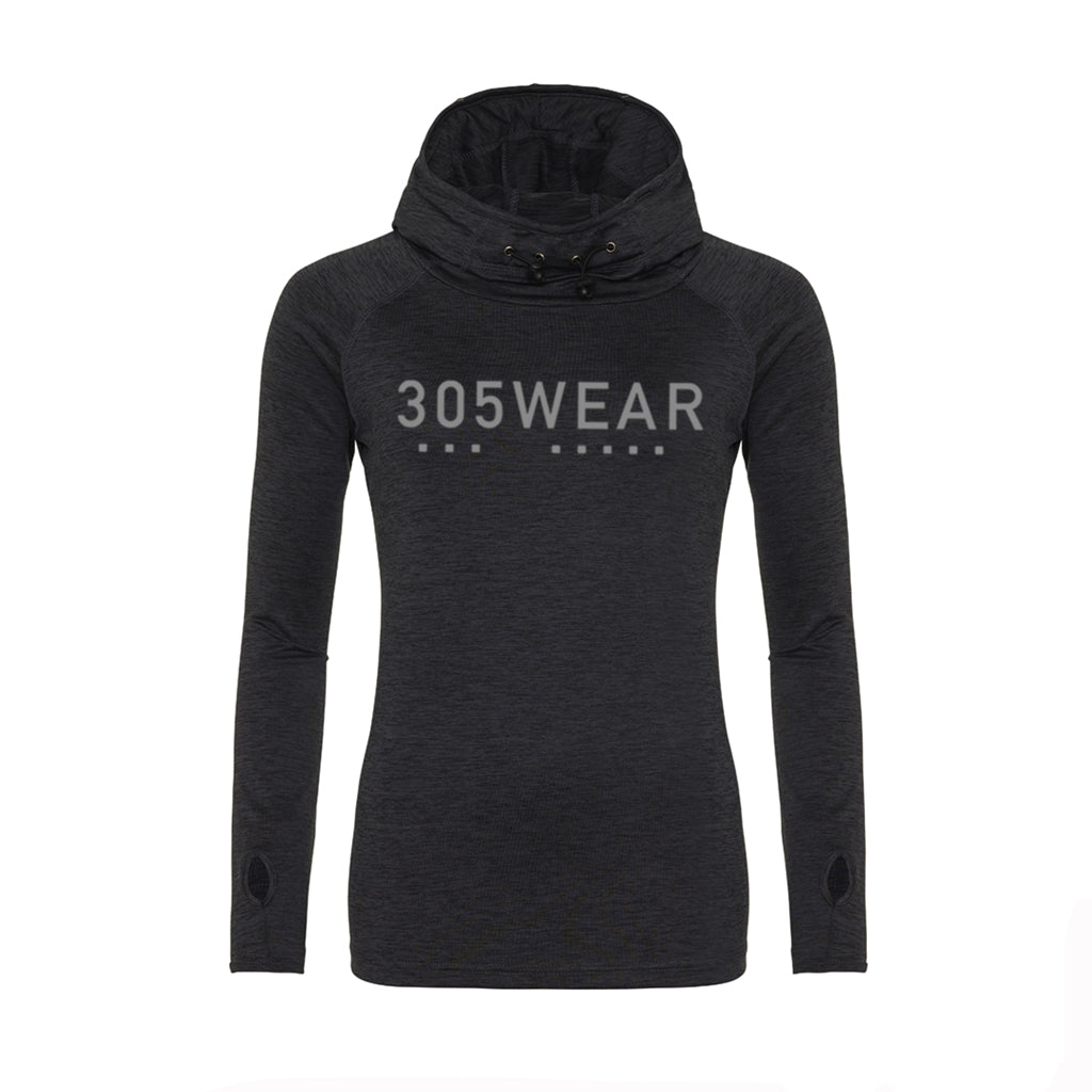 305WEAR Wordmark Icon Performance Lite Cowl Neck Womens Hoody