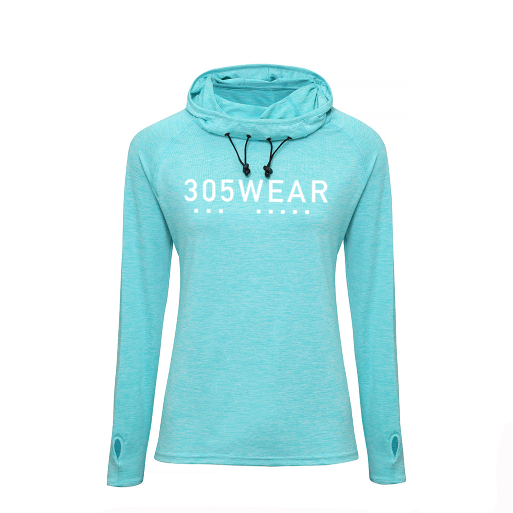 305WEAR Wordmark Icon Performance Lite Cowl Neck Womens Hoody