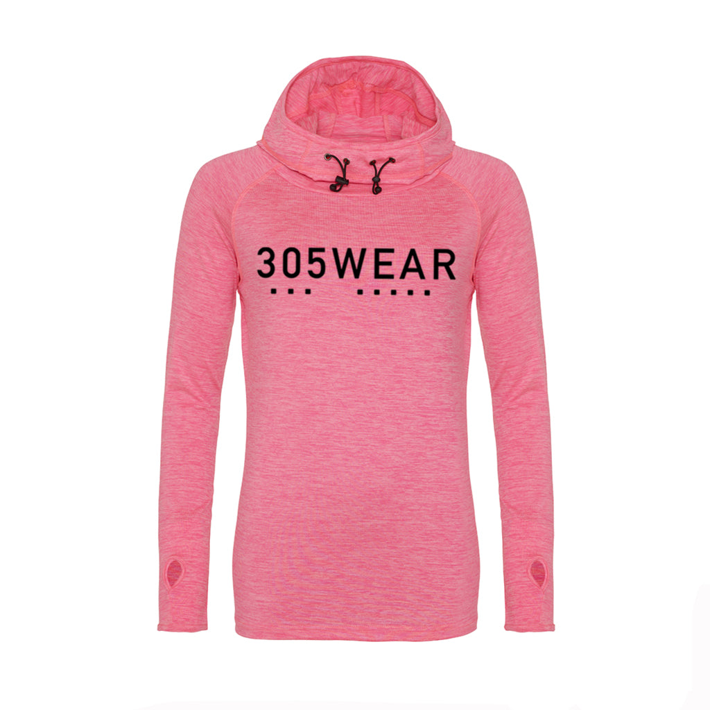 305WEAR Wordmark Icon Performance Lite Cowl Neck Womens Hoody