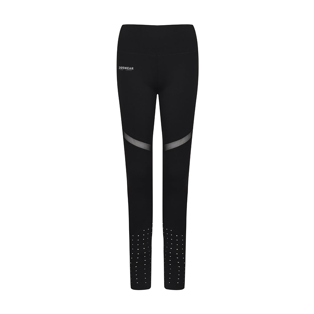 305WEAR Wordmark Performance Panelled Mesh Womens Leggings